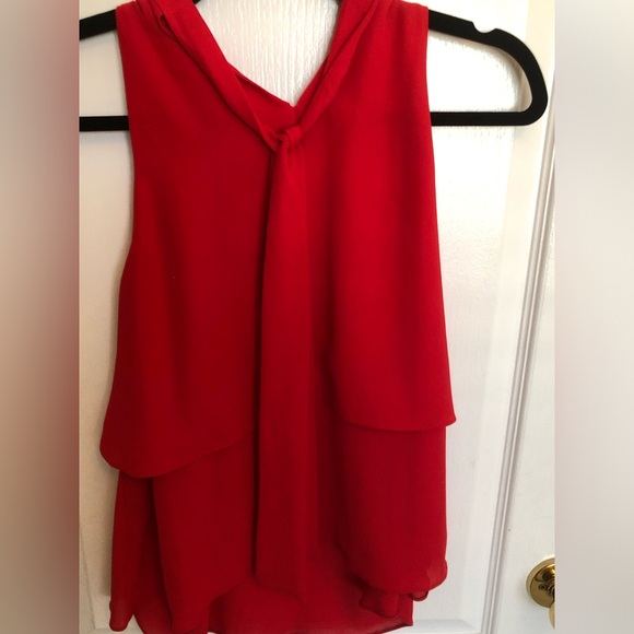 Zara Red Halter-Neck Blouse with Tie-Up Back - Picture 3 of 8